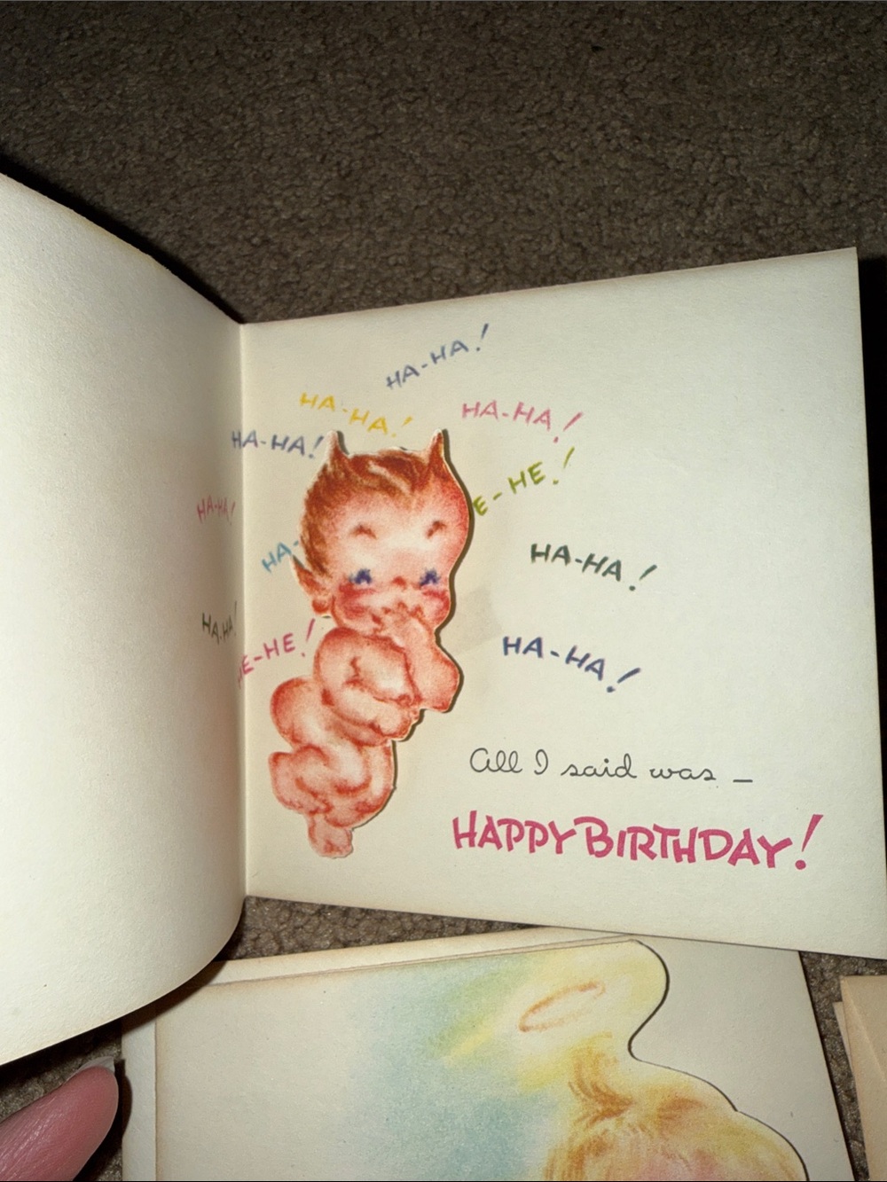 Saints 'n' Sinners Vintage Party Greeting Card Set - Pink/Cream - Picture 8 of 13